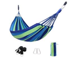 Rede para Pátio Quintal Jardim 2 Pessoas Acampamento Ao Ar Livre Jardim Praia Viagem Rede de Lona Azul 230X150Cm RUMOCOVO