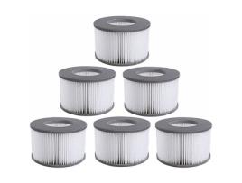 Conjunto de 6 Cartuchos de Filtro de Reposição para Jacuzzis MSPA Whirlpool Spas Quentes e Outras Piscinas Infláveis Co51