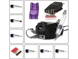 Máquina de Broca Elétrica Profissional para Unhas Manicure Pedicure Salão de Beleza Kit de Arte de Unhas com Pedal Lixas Preto COASTACLOUD