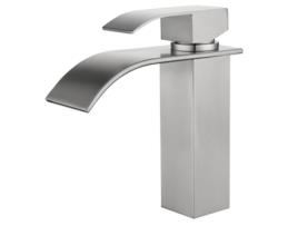 Torneira para lavatório com bica baixa em aço escovado Episco Hibera GRIFERS