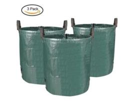 Saco de Resíduos Verde Saco de Grama Suporte de Saco 3 X 272L Saco de Jardim Saco de Lixo de Jardim em Pe Sólido Autoportante e NETBOAT