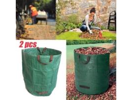 Kaixin-Conjunto de 2 Sacos de Lixo Verde Saco de Lixo Sólido de Grama de Jardim 270L Max 50Kg Belle Tech KIMISS