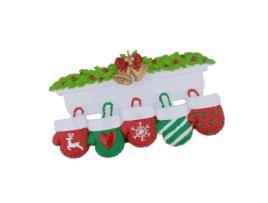 Boo Luvas de Natal Pingentes Família Personalizada 5 Mittens Decoração para Enfeite de Árvore LAANCOO