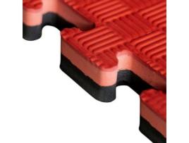 Tatami Puzzle 5 Peças 5M² Con Mas Densidade para Artes Marciais / Piso Tatami Profissional 25Mm Premium Vermelho/Preto JOWY
