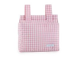 Bolsa organizadora para carrinho de bebê MI BOLLITO Cor de Rosa Vichy 10 x 35 x 35 cm