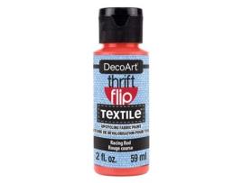 Tinta P/Tecido DECOART Thrift Flip Vermelho Vivo 59Ml Dtfp104-30