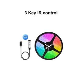 5M 300Led Light Strip Usb Rgb 5V Led Backlight Flexível Light Strip Mini Controle Remoto de Três Botões CHRUI