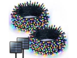 Pacote com 2 Solares para Exteriores-22M 200Led Light String À Prova D'Água com 8 Modos com Controle Remoto para Decoração de Natal CHRUI Cor