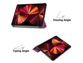 Capa Tripla de Couro Ecológico ILIKE Xiaomi Pad 6 11'' 2023 / Pad 6 Pro 11'' 2023 Roxo