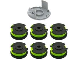 Carretel de Linha de Reposição para Cortador de Escova Ryobi Rac143 Rlt36B33 e Ry36Lt33A-0 6 Carretéis 1 Tampa AQSACOKIYA