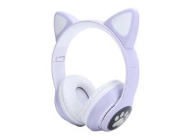 VBESTLIFE Led Fones de Ouvido Bluetooth 5.0 Fone de Ouvido Sem Fio Fofos Fones de Ouvido de Gato com Luz Led para Jovens Padrão de Pata