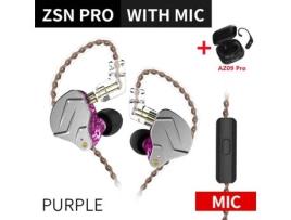 Kz Zsn Pro Auscultadores no Monitor de Ouvido Tecnologia Híbrida Auscultadores 1Ba + 1Dd Hifi Bass Phone Metal Wired Headset com Microfone