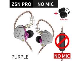 Kz Zsn Pro Auscultadores no Monitor de Ouvido Tecnologia Híbrida Auscultadores 1Ba + 1Dd Hifi Bass Phone Metal Wired Headset com Microfone