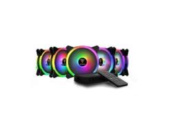 Conjunto de 5 Ventoinhas   para Caixas de Pc Gamdias Aeolus M2-1205R Argb 12 Cm