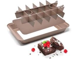 Forma Retangular para Brownie 31 X 20Cm Bandeja Antiaderente Removível com Divisórias Cortador de Brownie de Chocolate 18 Peças.Q2740 NDJISHIUHGUISDGY