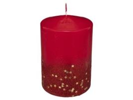 Vela Glitter Vermelha 15 x 10 FEERIC LIGHTS & CHRISTMAS
