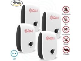 Repelente de Pragas para a Casa Repelente Ultrassônico para a Casa 4 X Repelente Ultrassônico de Insetos Ratos e Camundongos Anti-Pragas LANVENI