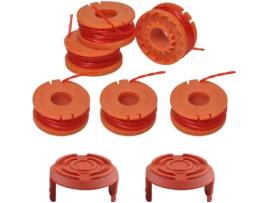 Conjunto de 6 Carretéis para Todos Os Aparadores de Corda Worx 20 V Ø 1 65 Mm Comprimento 3 M com 2 Tampasu7418 CHICHENG