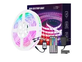 Luzes de Tira de Led 5M 60Led Smd 5050 Luzes de Tira Rgb Flexíveis À Prova D'Água com 44 Teclas Ir Remoto para Decoração de Festa de Natal CHRUI