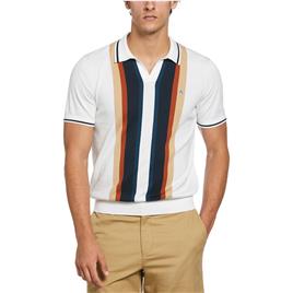 Original Penguin Polo De Manga Curta Cotton Vert Stripe Johnny Collar