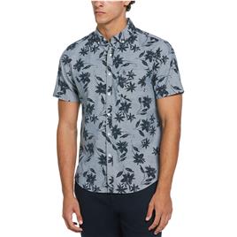 Original Penguin Camisa De Manga Curta Chambray Stretch Aop Floral