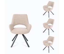 Meubles cosy conjunto de 4 cadeiras de jantar com encosto