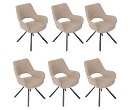Meubles cosy conjunto de 6 cadeiras de jantar com encosto