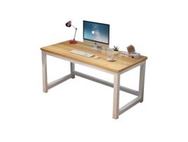 Secretária em Madeira Perna em Metal para Computador em Sala de Estudo Escritório e Escritório 100 Cm Efeito Carvalho LUTODY HOME SPAIN