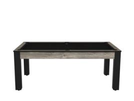 DE FAUGÈRES Mesa de Bilhar Arizona de 7 Pernas Convertível em Mesa de Jantar para 8 Pessoas Preto