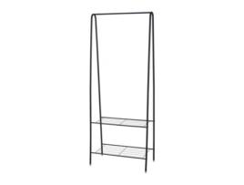 Cabide de Metal com 2 Prateleiras Alt.152Cm WELLHOME