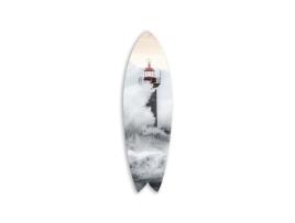 Decoração de Parede Prancha de Surf Decorativa Farol Da Bretanha 100X30 Cm