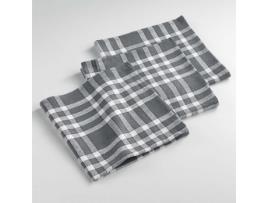 Cdaffaires Guardanapos de Mesa -3 45 X 45 Cm Algodão Tecido Tradicional Antracite LIGNE DECOR