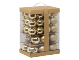 Pacote de 60 bolas de Natal douradas de plástico reciclado Colorama FEERIC LIGHTS & CHRISTMAS