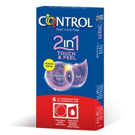 CONTROL 2 IN ONE TOUCH AND FEEL +  LUBRICANTE 6 UNIDADES