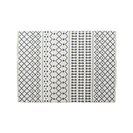 Tapete DKD Home Decor Branco Poliéster Algodão Cinzento Escuro (120 x 180 x 1 cm)