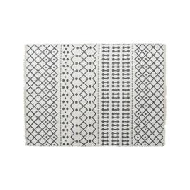 Tapete DKD Home Decor Branco Poliéster Algodão Cinzento Escuro (120 x 180 x 1 cm)