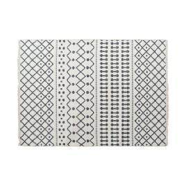 Tapete DKD Home Decor Branco Poliéster Algodão Cinzento Escuro (160 x 230 x 1 cm)