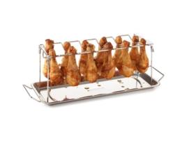 Porta Coxinhas de Frango em Aço Inox para Churrasco BARBECOOK para 12 Coxinhas Multifuncional