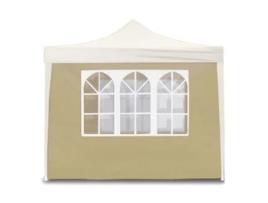 Cobertura Lateral Bege 3X2M com Janelas para Gazebo Dobrável 3X3M DIVINA GARDEN