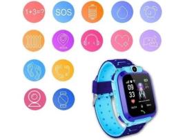 Câmera IFCOW Smart Touch Screen Remoto para Crianças Sos Call 2G À Prova D'Água Azul Rede Relógio