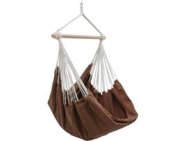 Cadeira Suspensa para Sentar 2 Pessoas Rede 185X130Cm 150Kg Cadeira de Balanço Balanço 100% Algodão Castanho Escuro AMANKA