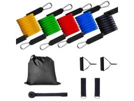 Conjunto de 11 Tubos de Faixas Elásticas de Resistência para Exercícios Físicos Academia Ioga -Zs7849 LEOCLOTHO