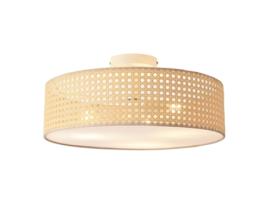 Candeeiro de Teto Ascot Abajur Cilíndrico em Plástico 20Xø45 Cm Efeito Rattan LUX.PRO