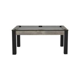 DE FAUGÈRES Mesa de Bilhar de 6 Pernas Texas Convertível em Mesa de Jantar de Mdf para 6 Pessoas Preto