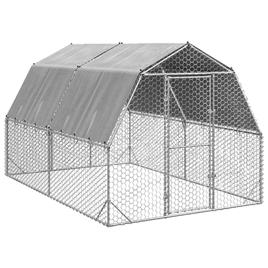vidaXL Corrida de galinhas com telhado 2,5x4x2,25 m aço galvanizado