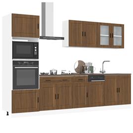 vidaXL 7 peças armário de cozinha conjunto Kalmar carvalho castanho