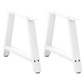 vidaXL Pernas mesa centro 2 pcs em forma de A 60x(42-43) cm aço branco