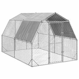 vidaXL Corrida de galinhas com telhado 2,5x4x2,25 m aço galvanizado