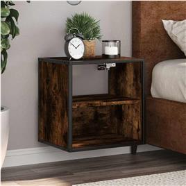 vidaXL Mesa de cabeceira de parede 40x31x39,5 cm carvalho fumado