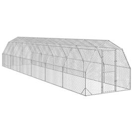 vidaXL Corrida de galinhas 2,5x12x2,25 m aço galvanizado